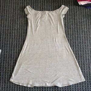 grey off the shoulder dress